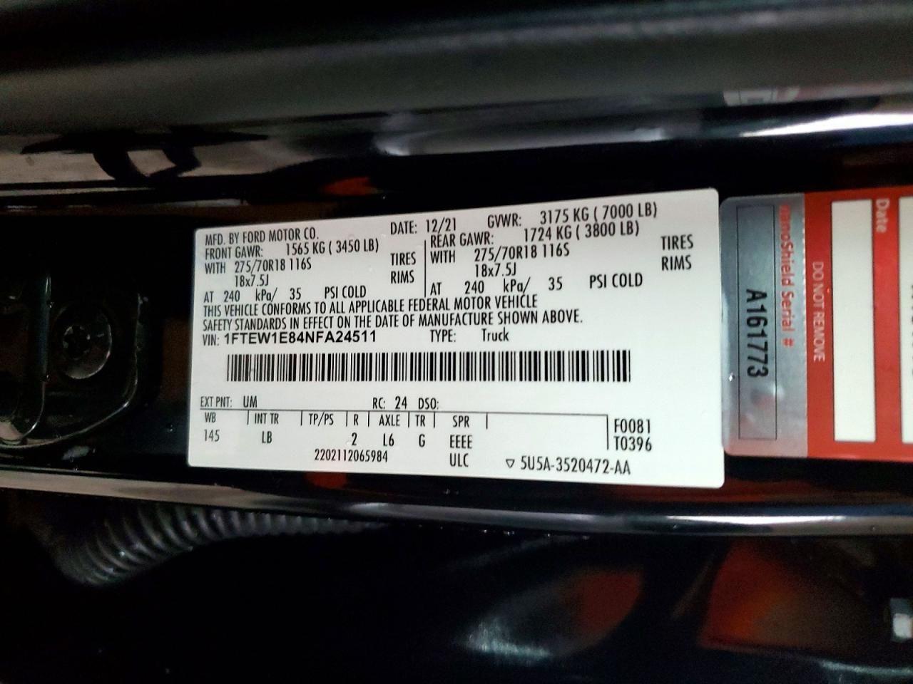 2022 Ford F150 Supercrew