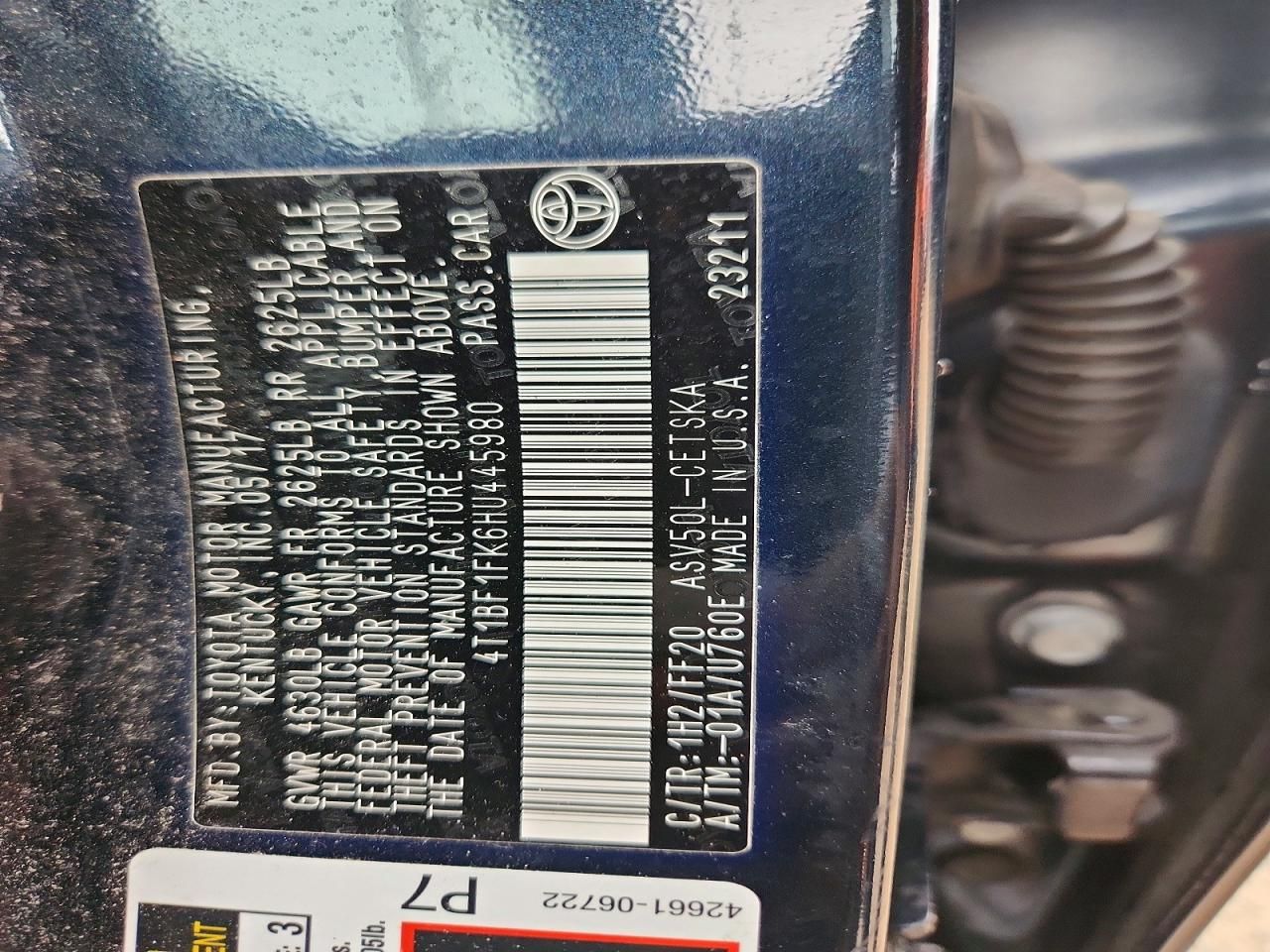 2017 Toyota Camry le