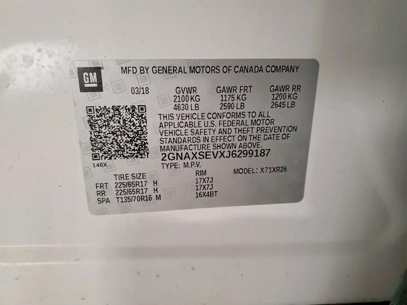 2018 Chevrolet Equinox lt