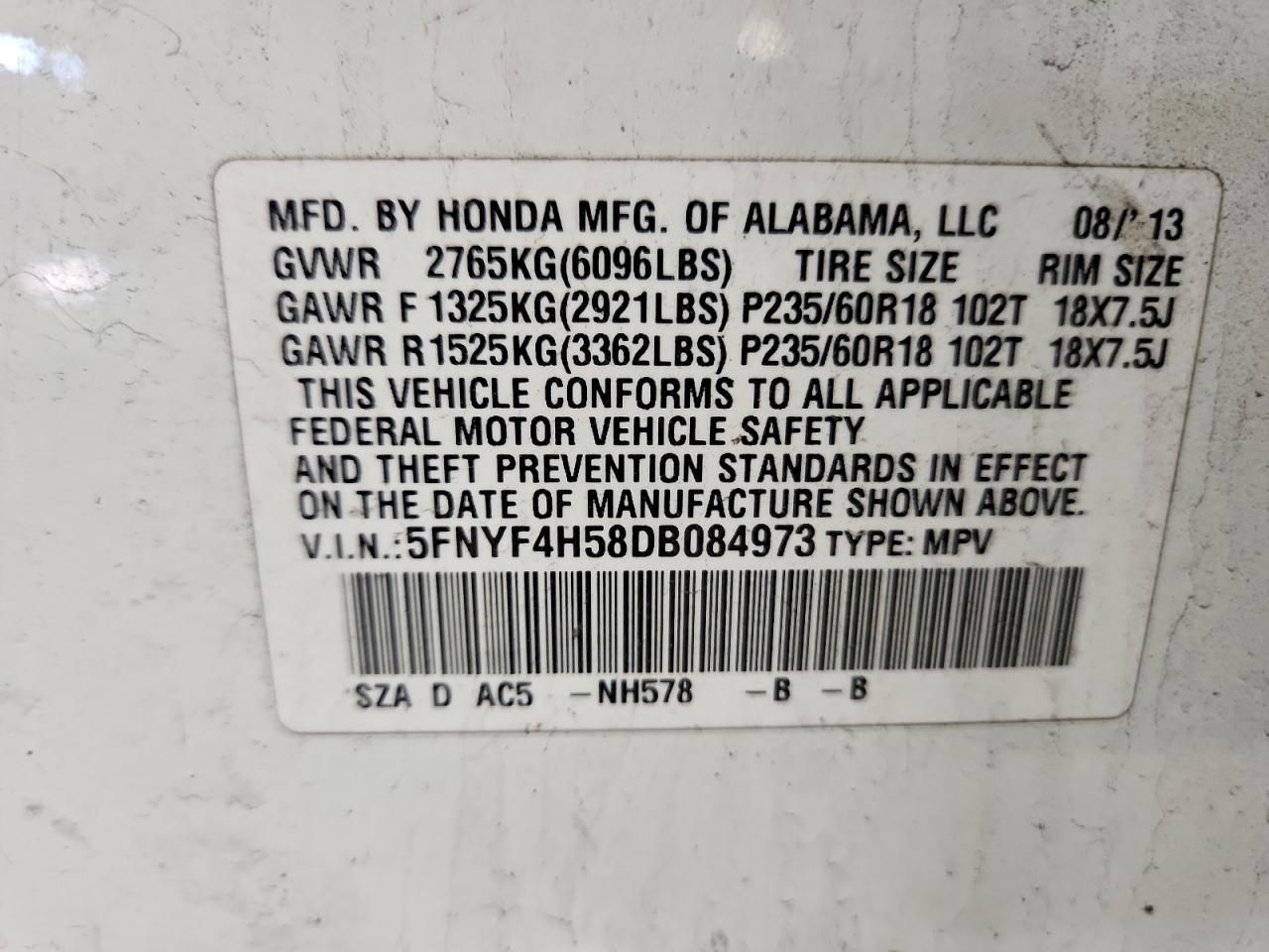 2013 Honda Pilot exl