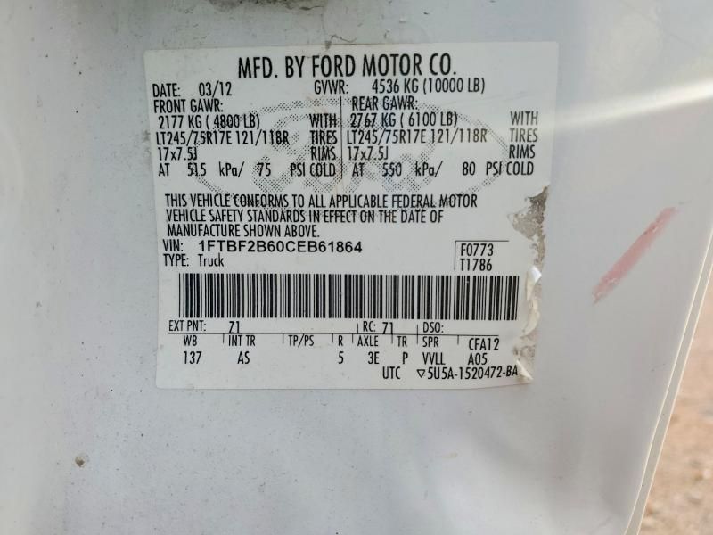 2012 Ford F250 Super Duty Utility / Service Truck