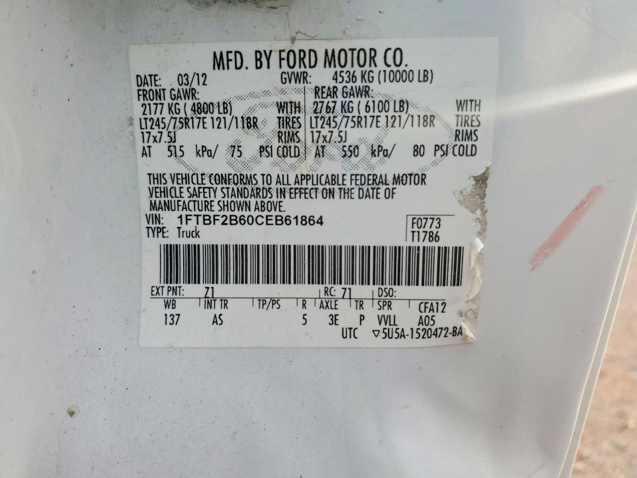 2012 Ford F250 Super Duty Utility / Service Truck