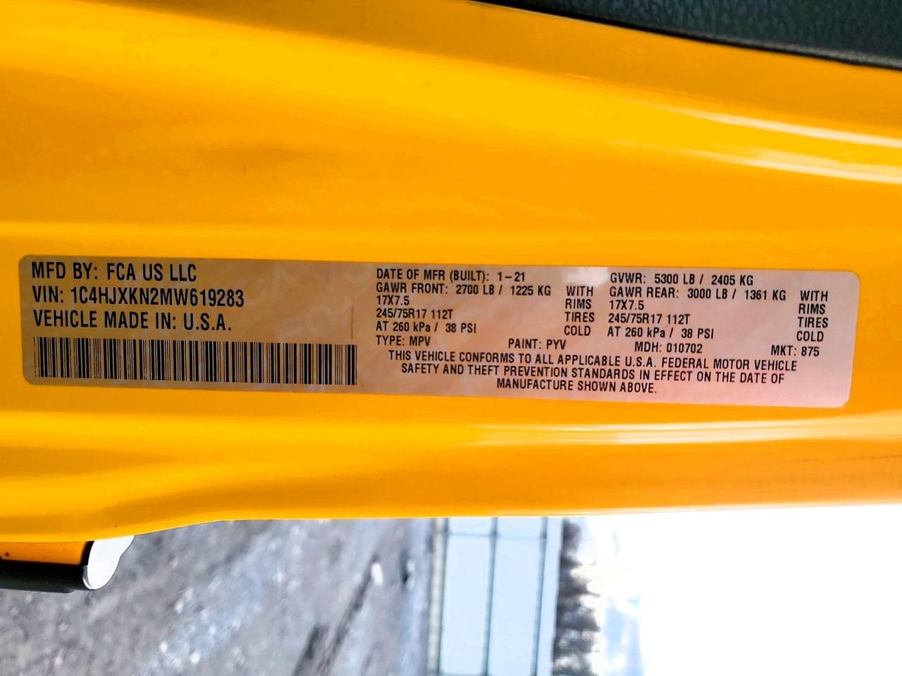 2021 Jeep Wrangler Unlimited Sport