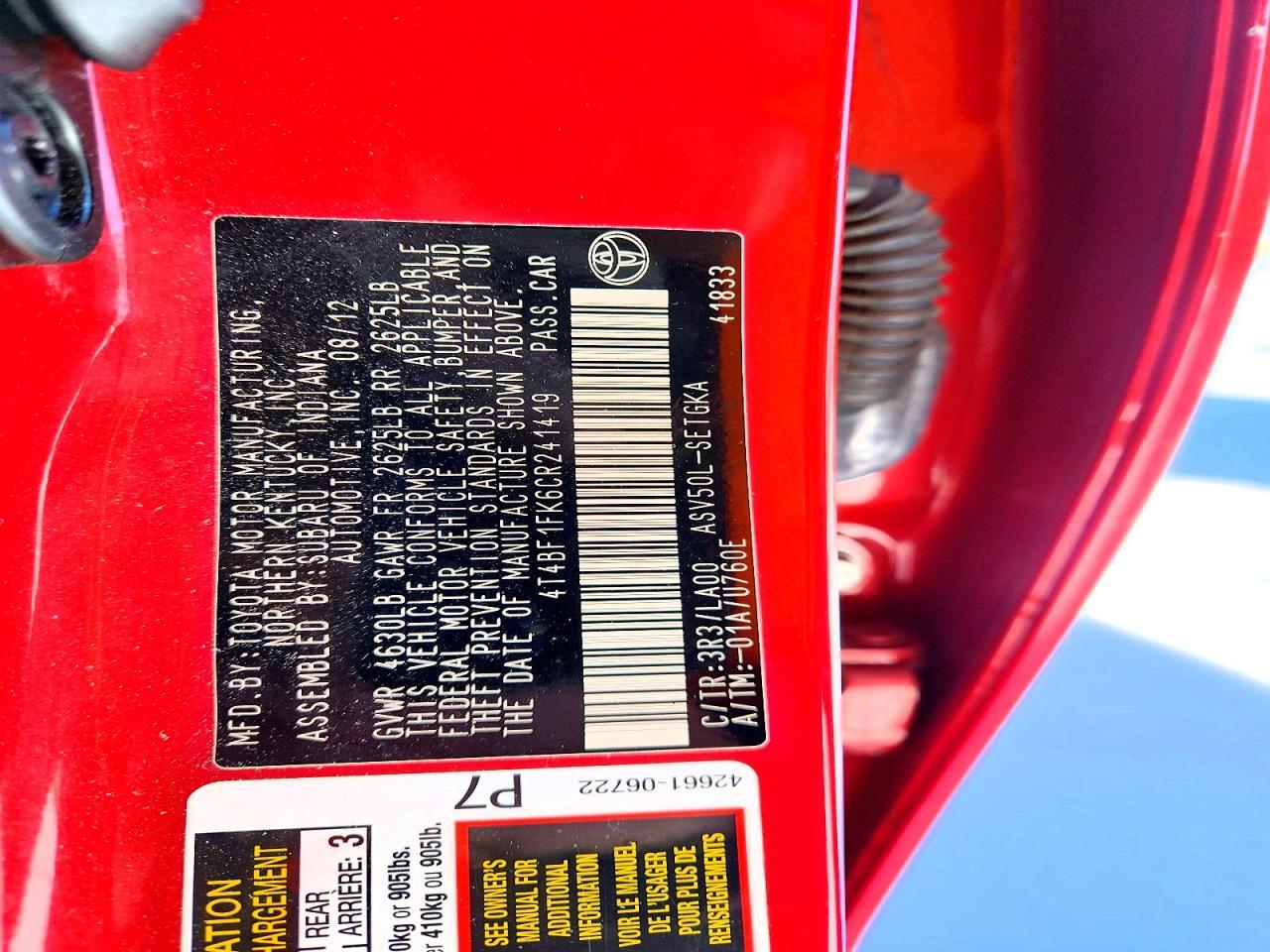 2012 Toyota Camry Base