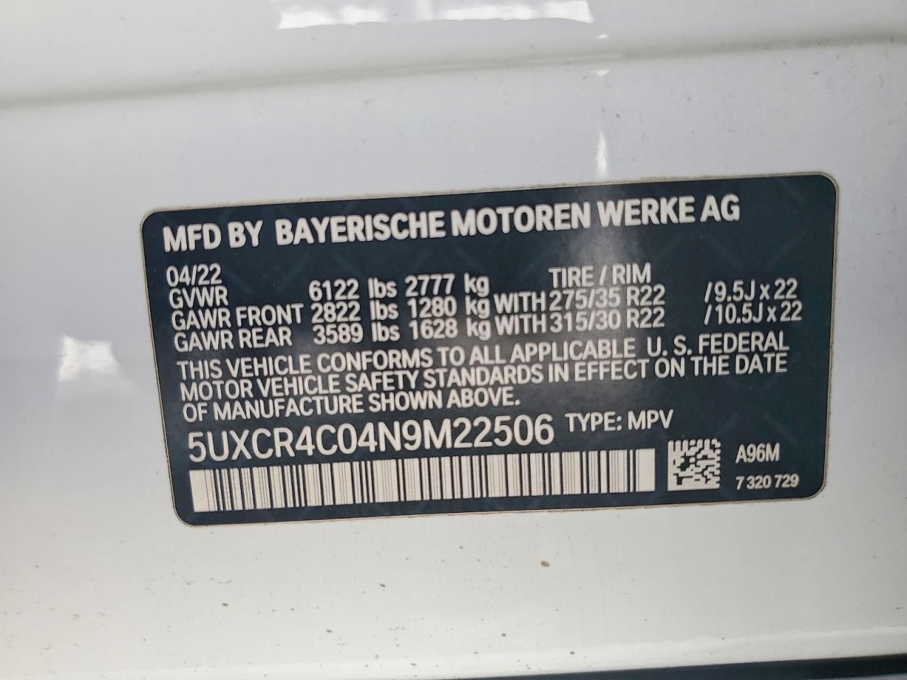 2022 BMW X5 Sdrive 40I