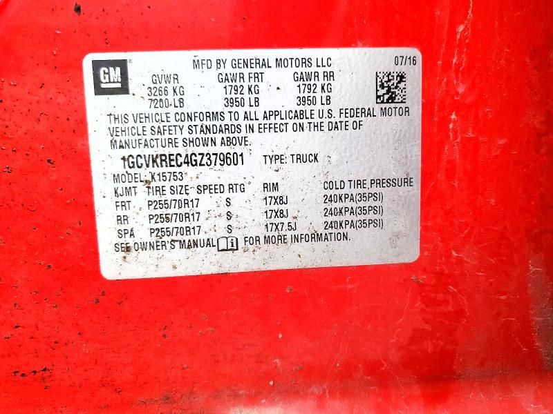 2016 Chevrolet Silverado K1500 lt