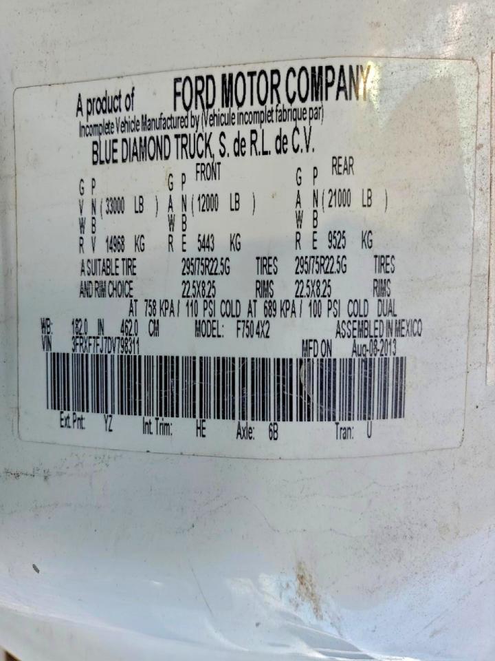 2013 Ford F750 Cable Placer Bucket Truck