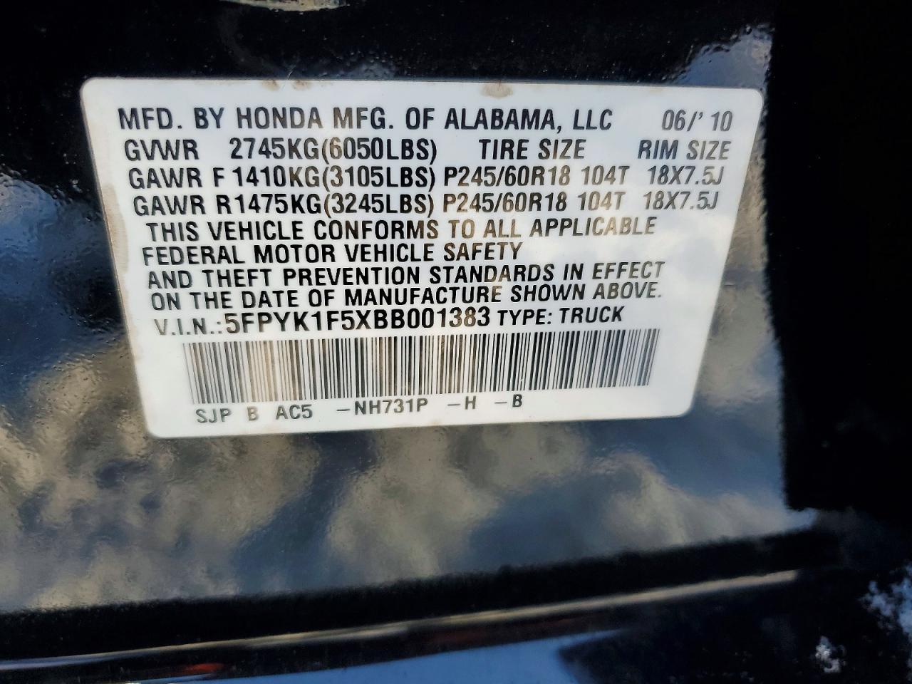 2011 Honda Ridgeline RTL