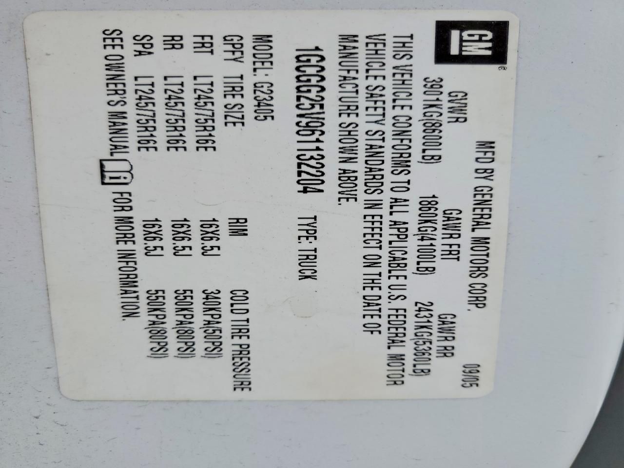 2006 Chevrolet Express G2500 Delivery Van