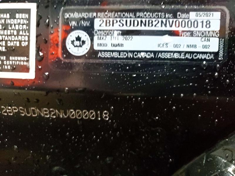 2022 Skidoo 2022 SKI-DOO MXZ TNT 850 E-TEC Snowmobile