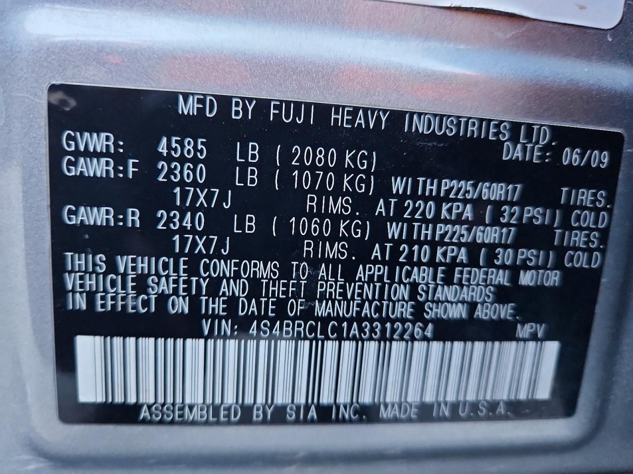 2010 Subaru Outback 2.5i Limited