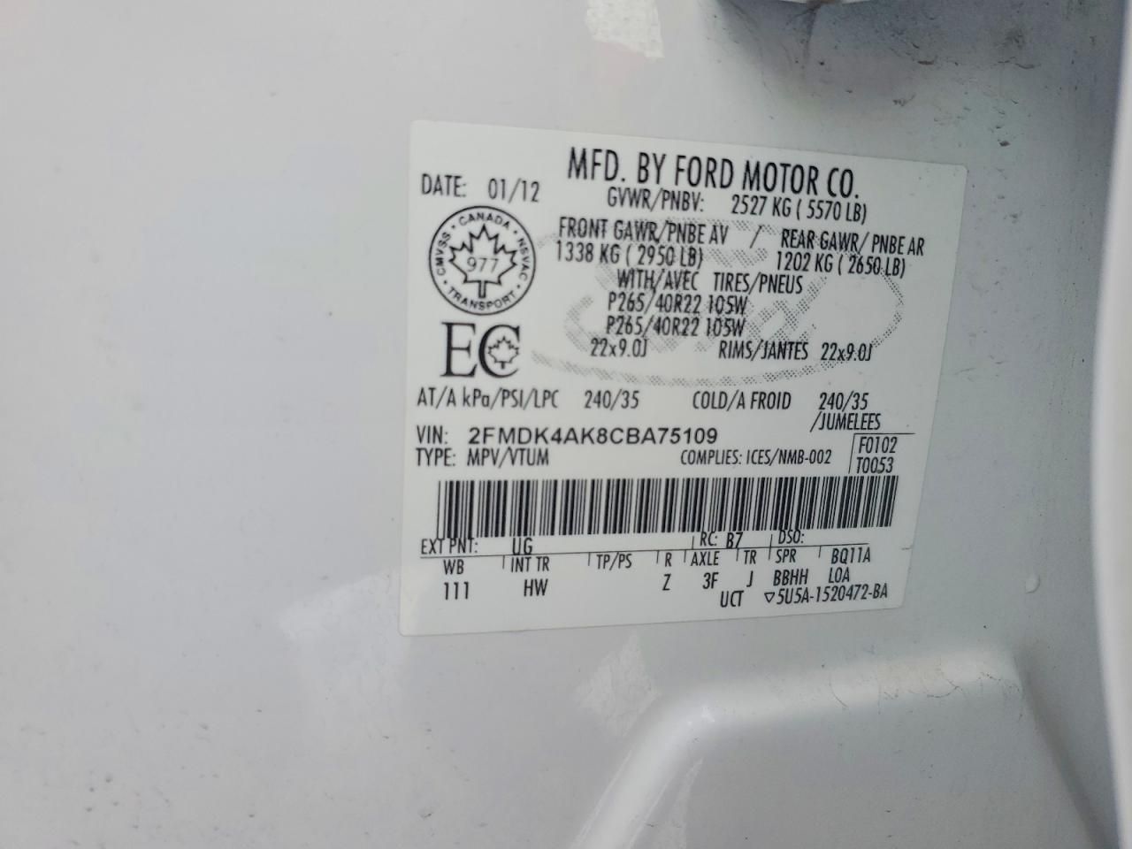 2012 Ford Edge Sport