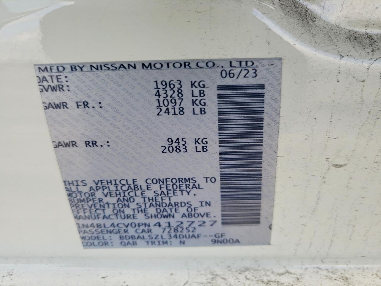 2023 Nissan Altima sr