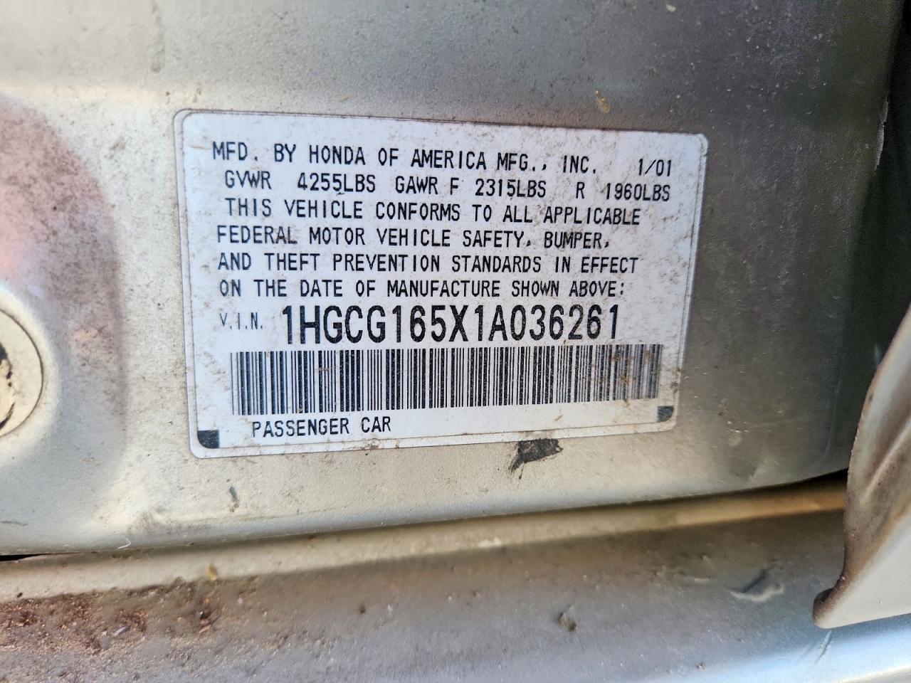 2001 Honda Accord ex