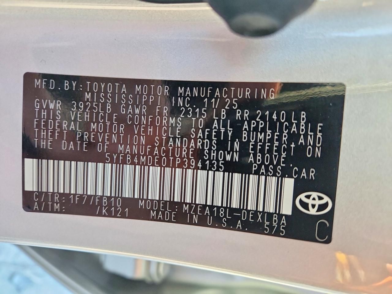 2026 Toyota Corolla le