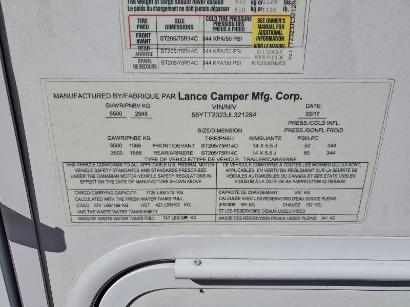 2018 Lance Recreational Vehicle (RV)  RV OR Camper Camper