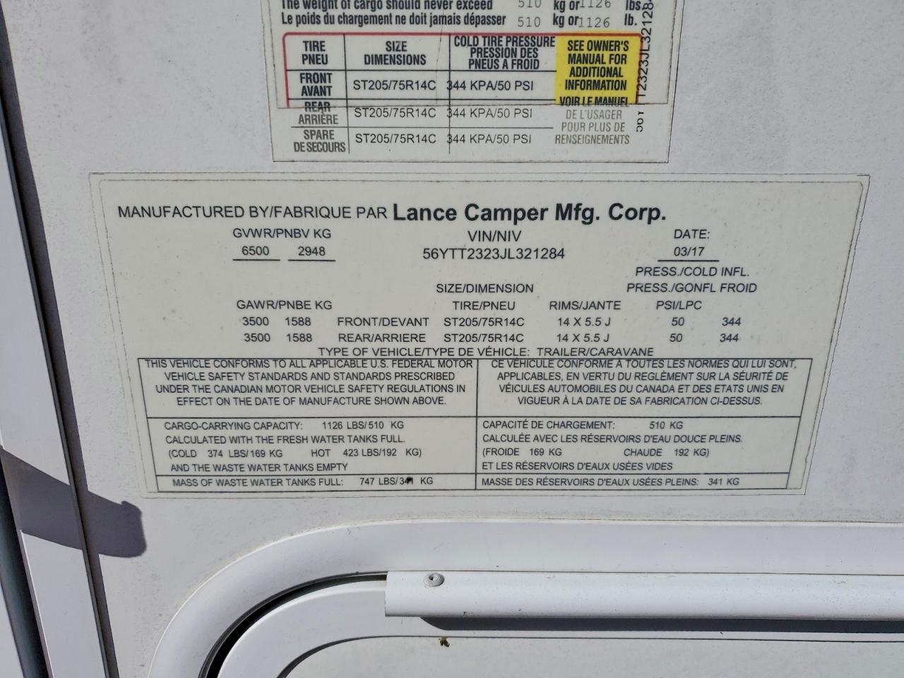2018 Lance Recreational Vehicle (RV)  RV OR Camper Camper