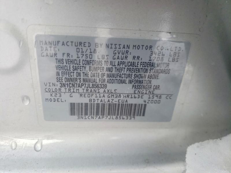 2018 Nissan Versa s Plus