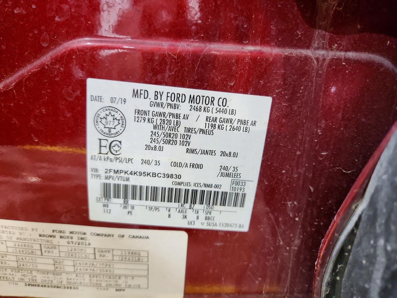 2019 Ford Edge Titanium Titanium