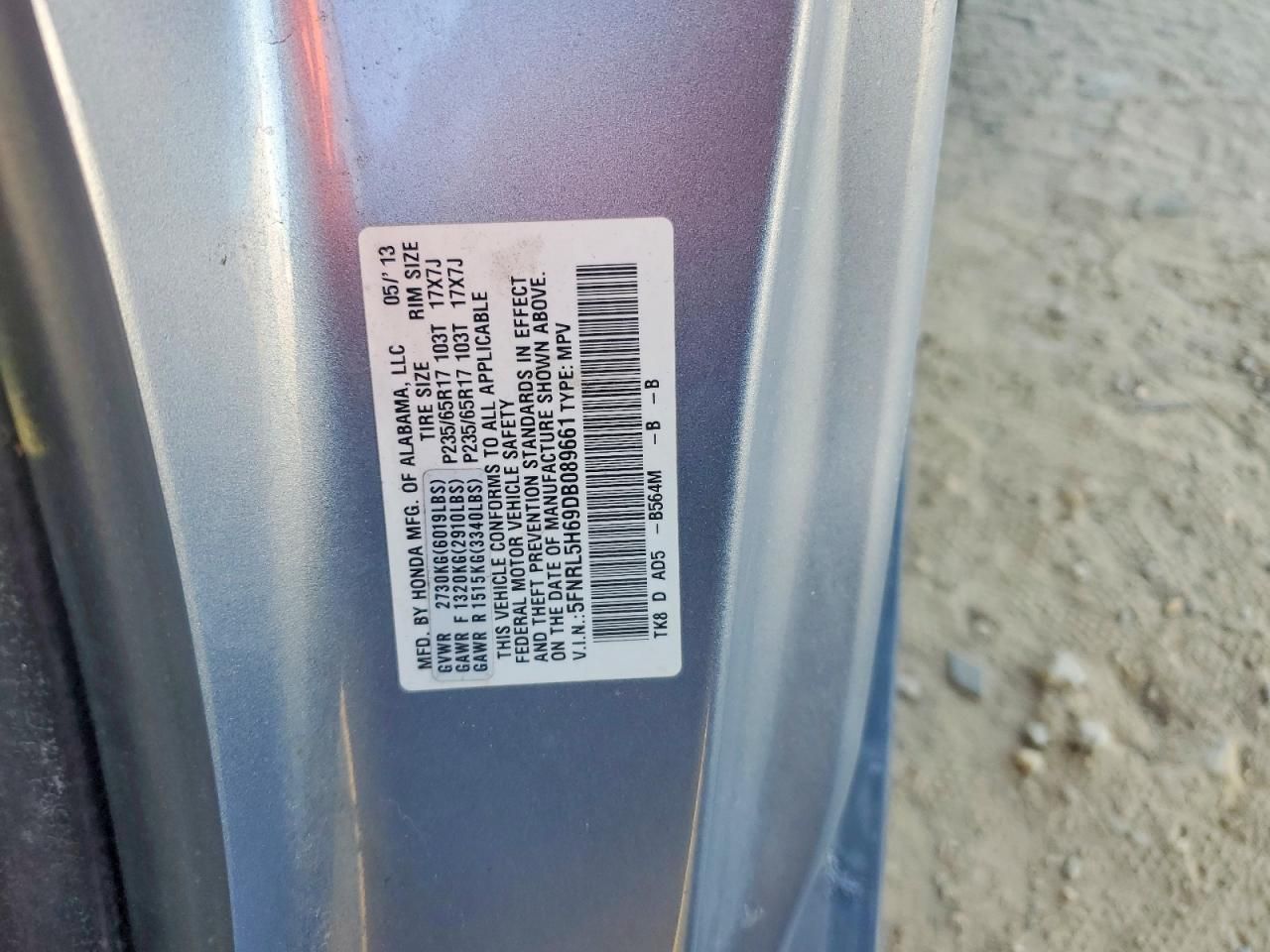 2013 Honda Odyssey exl