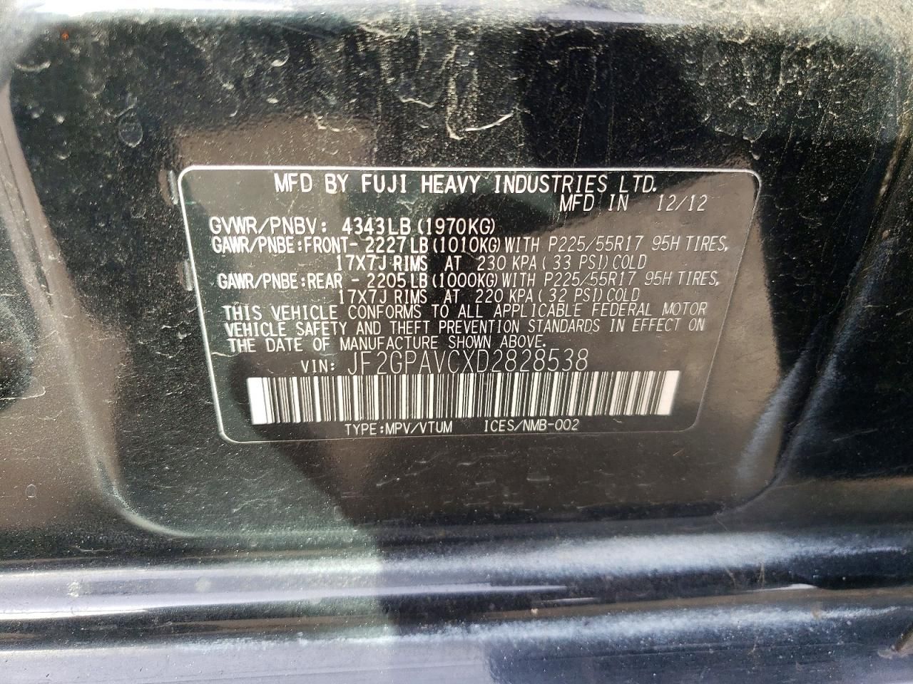 2013 Subaru Xv Crosstrek 2.0 Premium