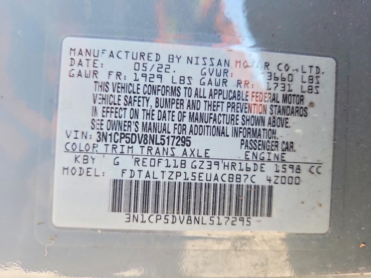 2022 Nissan Kicks sr