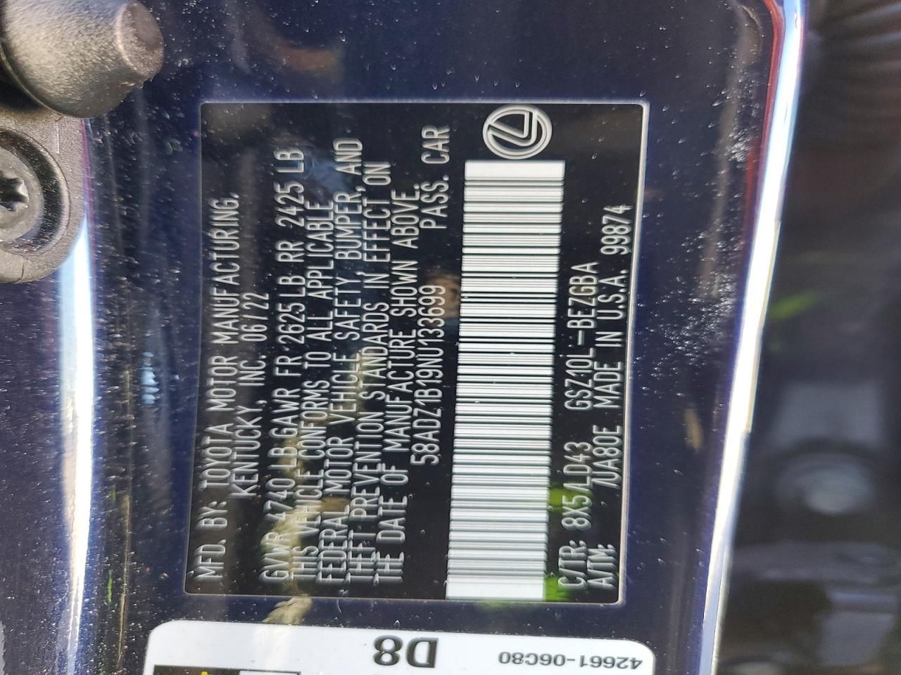 2022 Lexus Es 350 Base