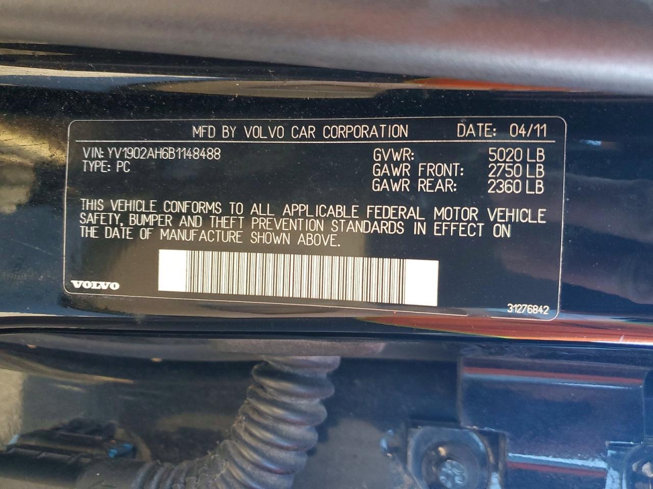2011 Volvo S80 T6