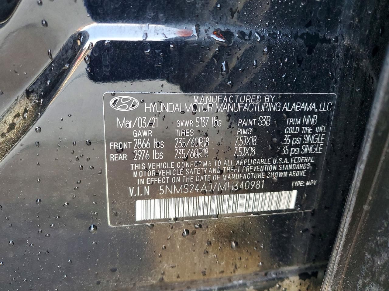 2021 Hyundai Santa fe sel