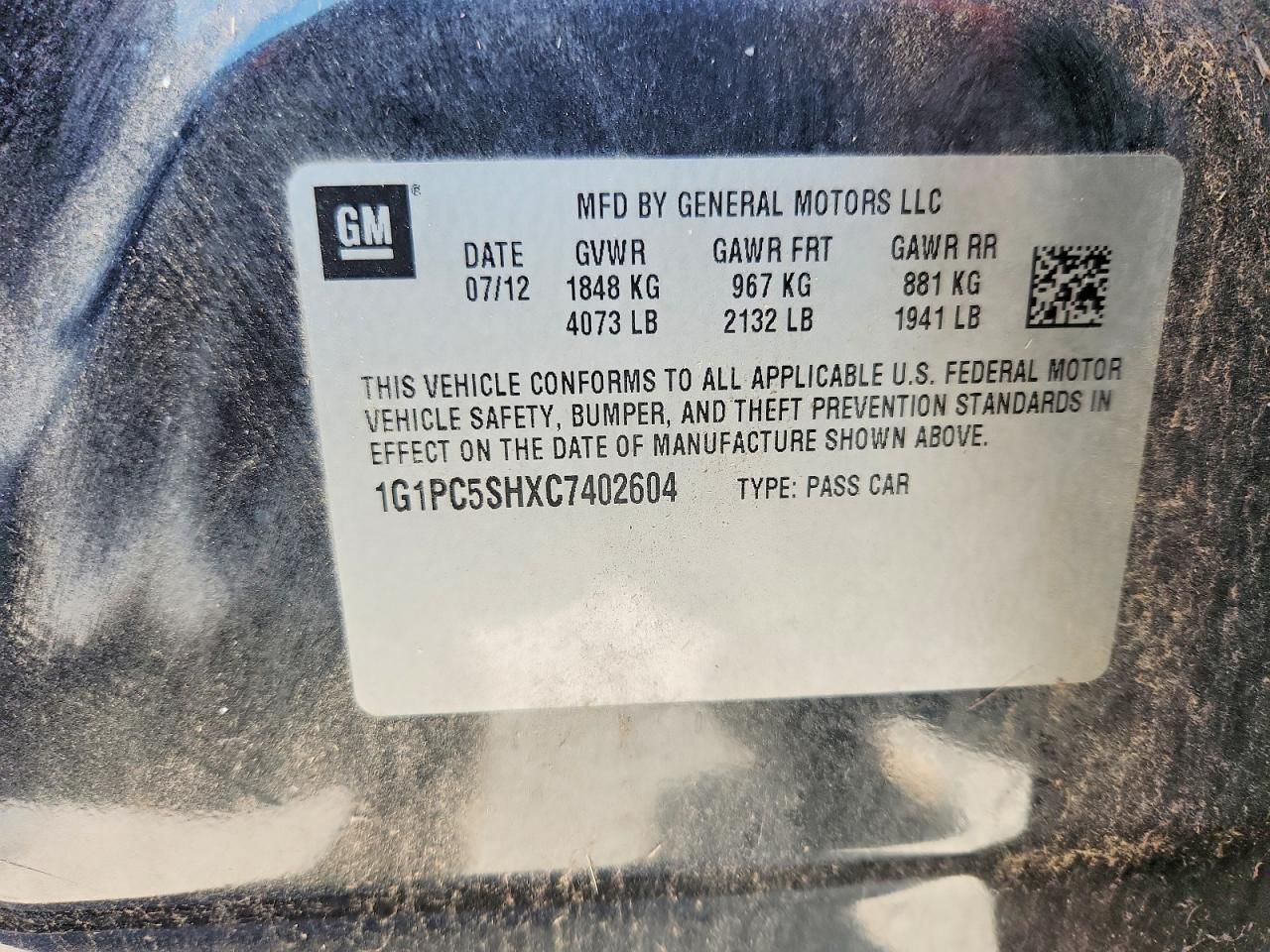 2012 Chevrolet Cruze ls