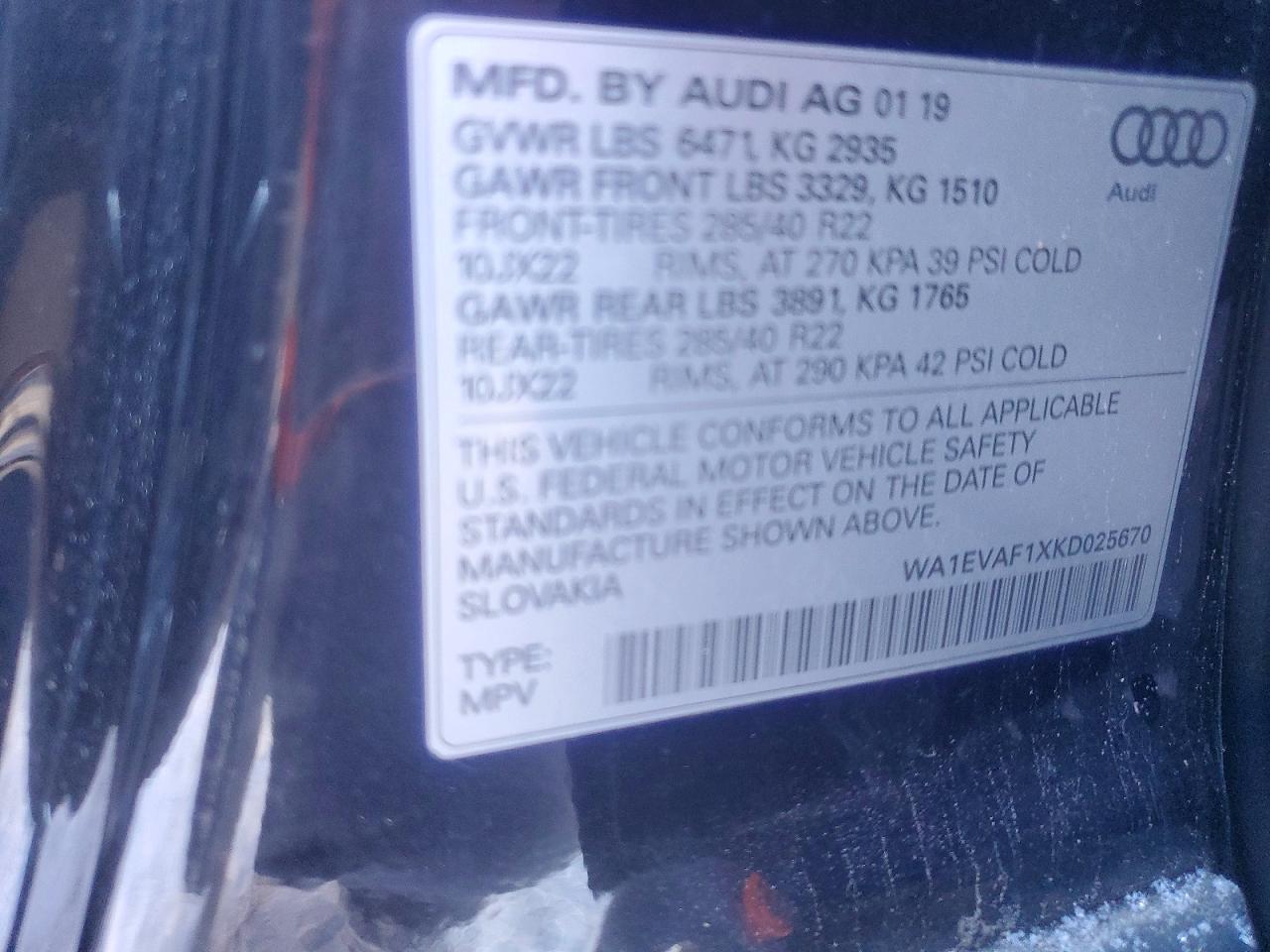 2019 Audi Q8 Premium Plus S-line