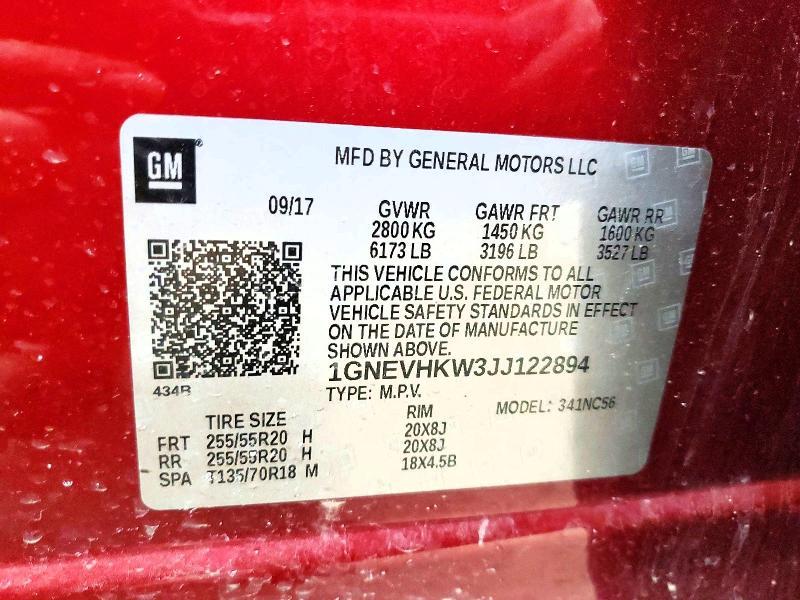 2018 Chevrolet Traverse lt