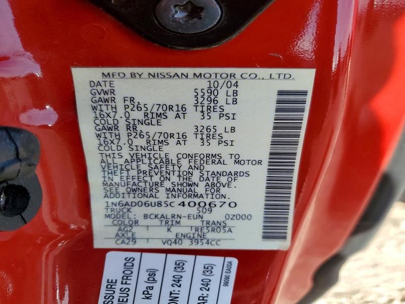 2005 Nissan Frontier King cab le