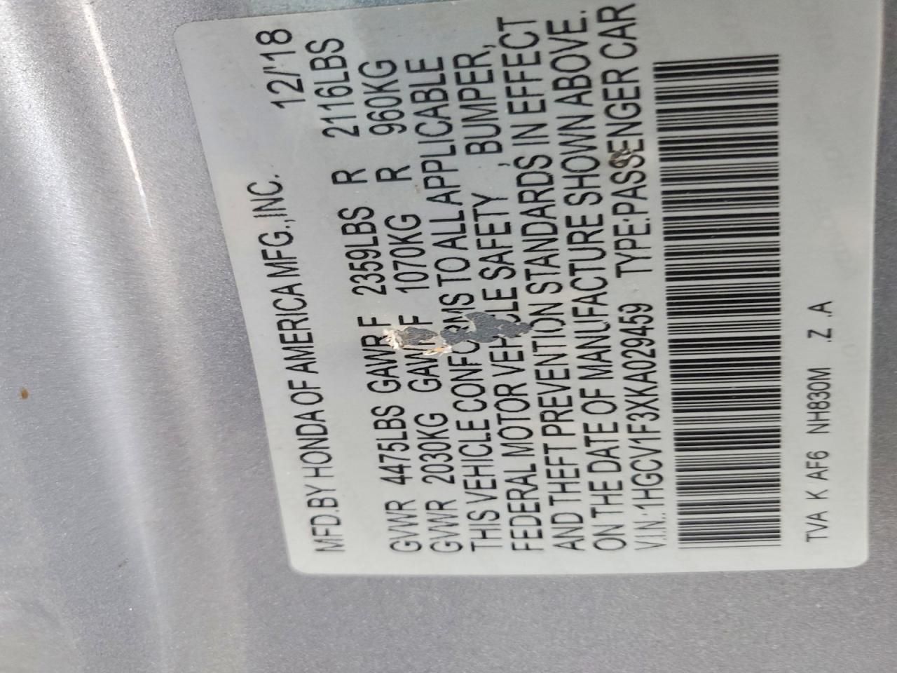 2019 Honda Accord Sport