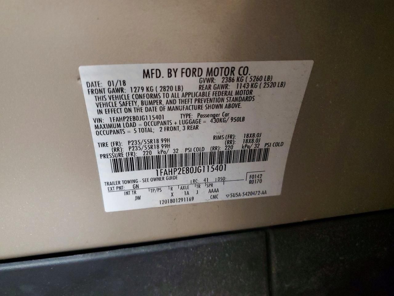 2018 Ford Taurus sel