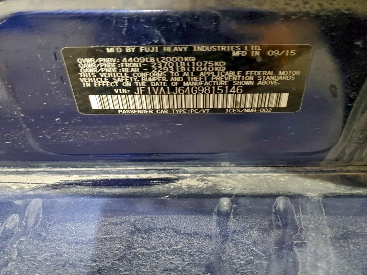 2016 Subaru Wrx Limited