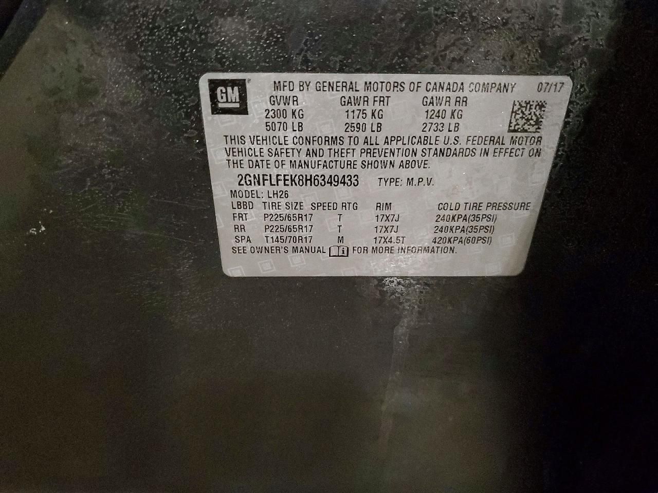 2017 Chevrolet Equinox lt