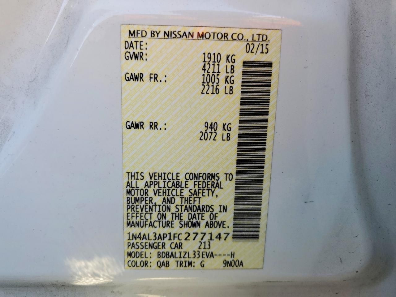 2015 Nissan Altima 2.5