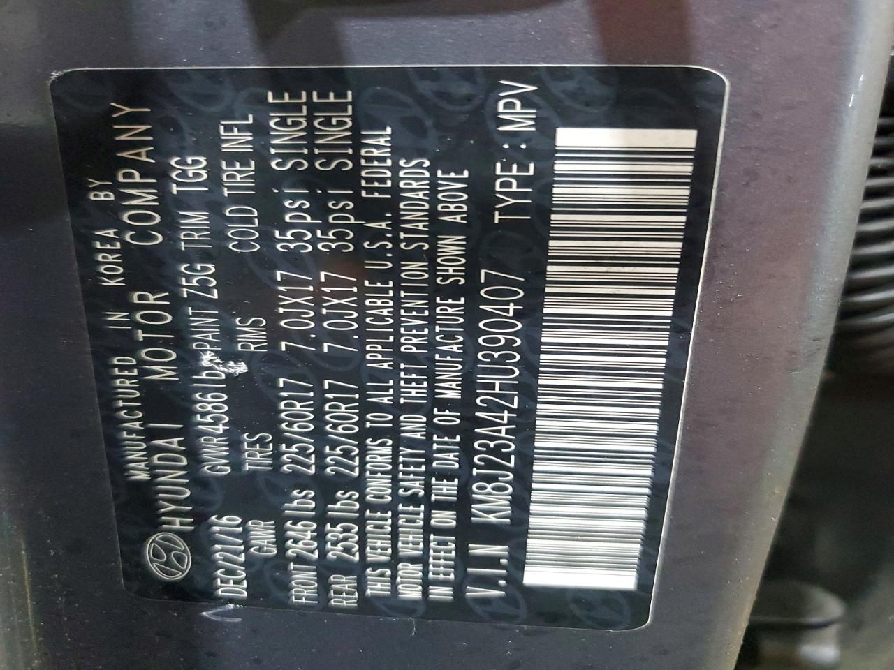 2017 Hyundai Tucson se