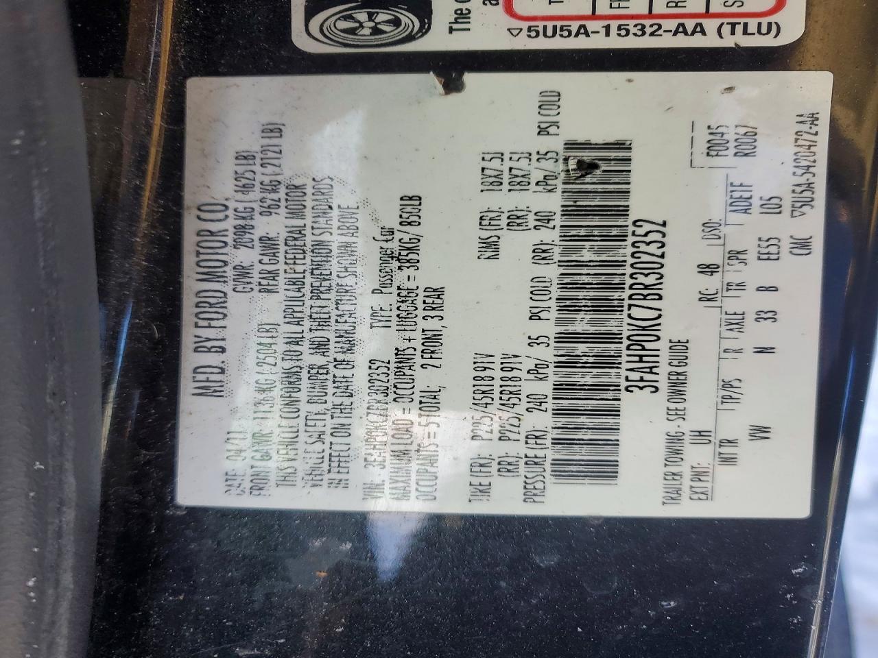 2011 Ford Fusion Sport