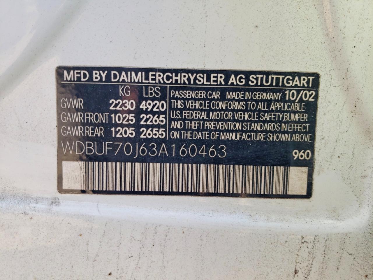 2003 Mercedes-Benz E 500