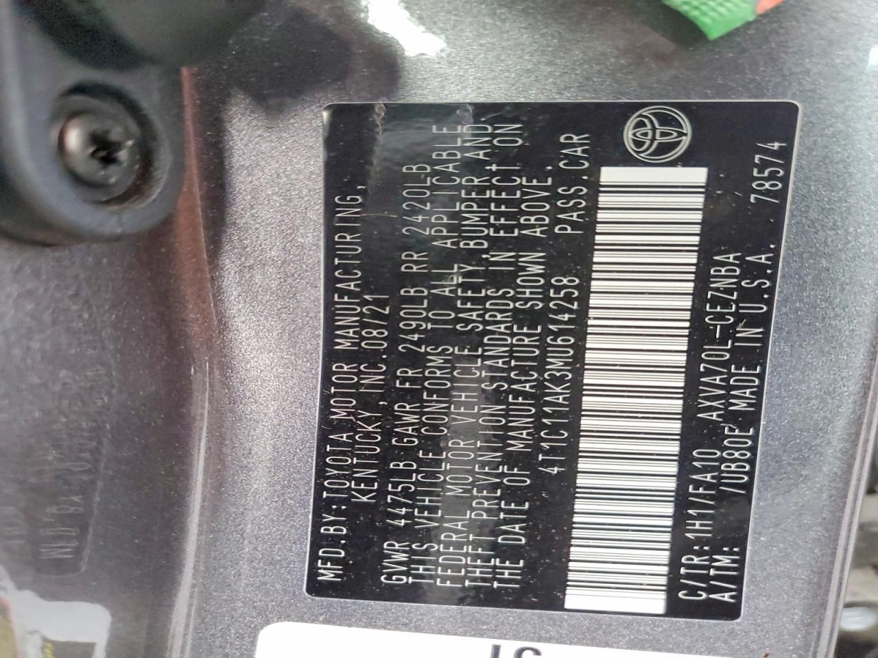 2021 Toyota Camry le