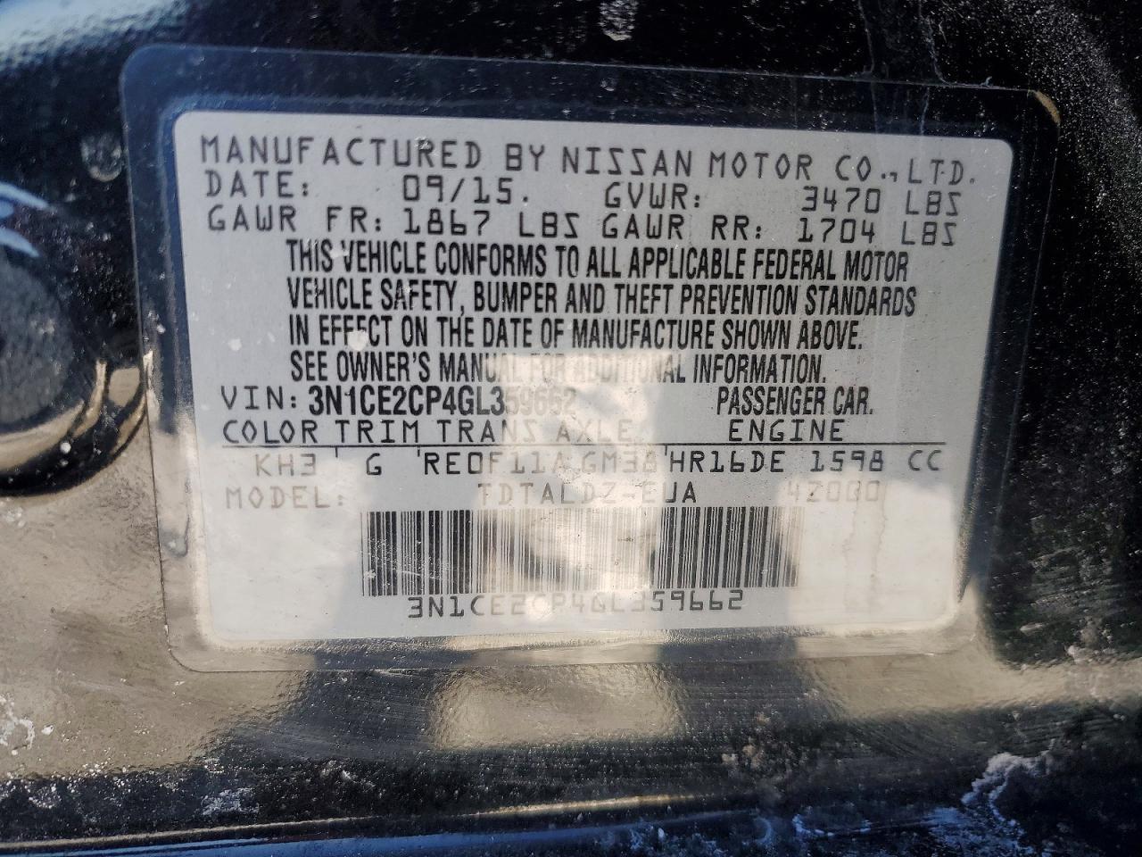2016 Nissan Versa Note s