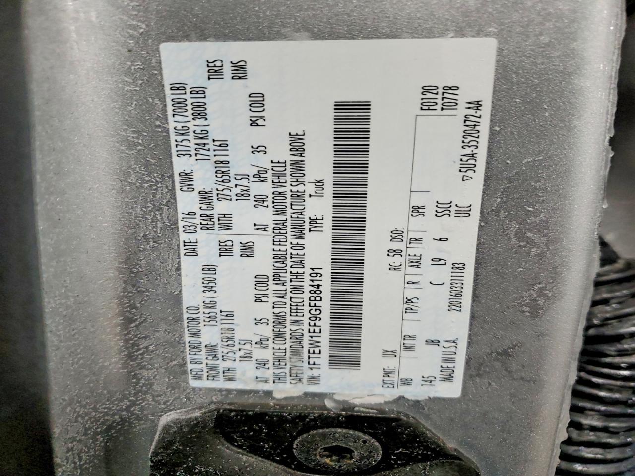 2016 Ford F150 Supercrew