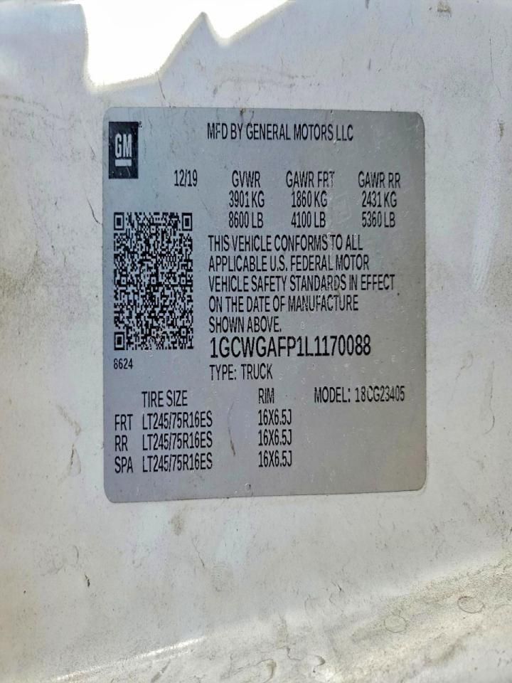 2020 Chevrolet Express 2500 Utility / Service Van