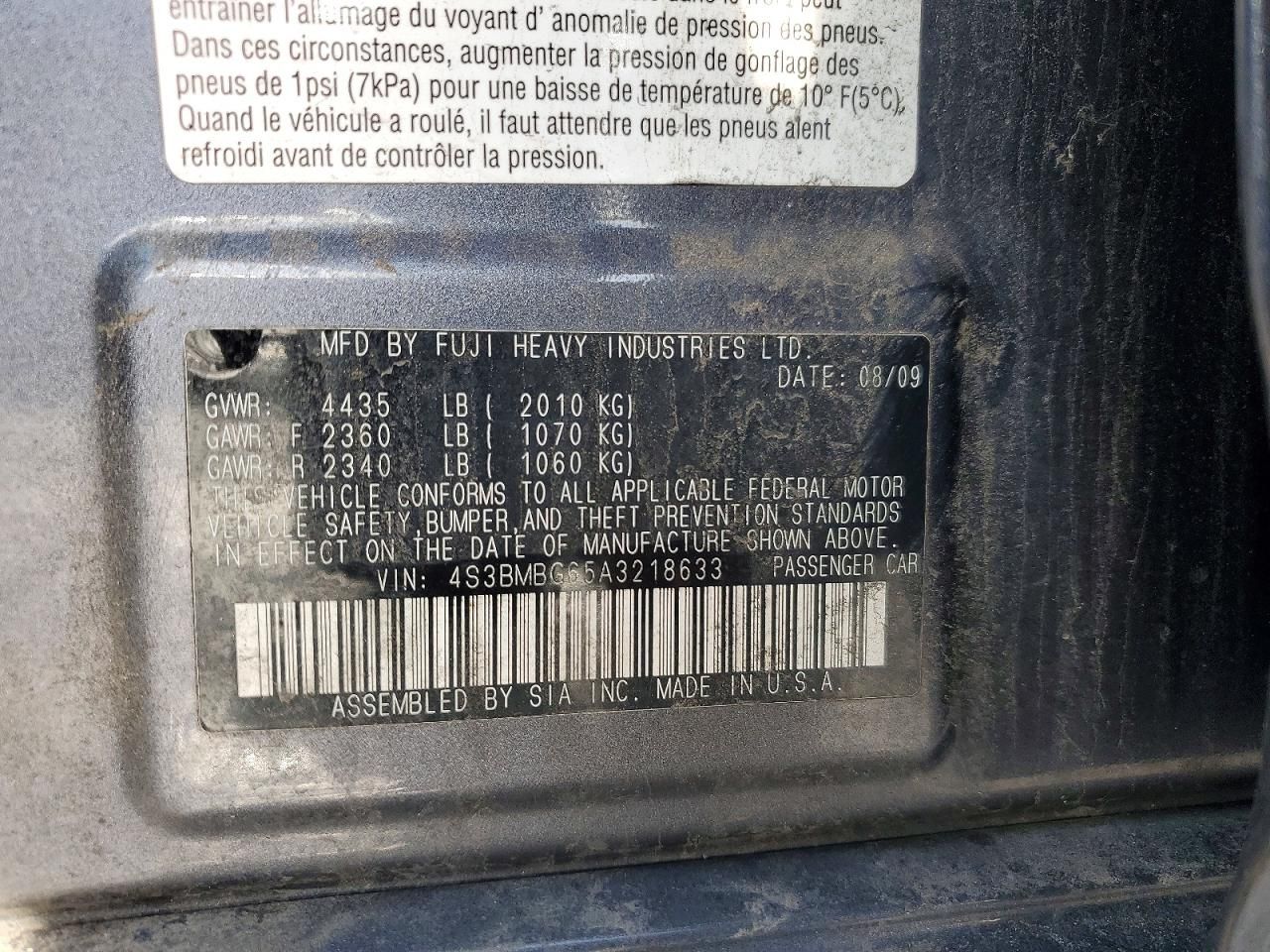 2010 Subaru Legacy 2.5i Premium