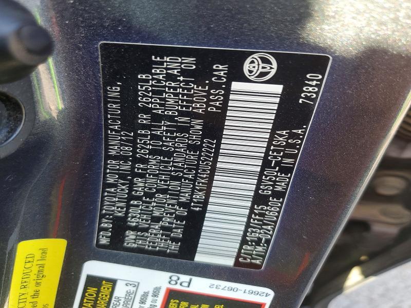 2012 Toyota Camry se V6