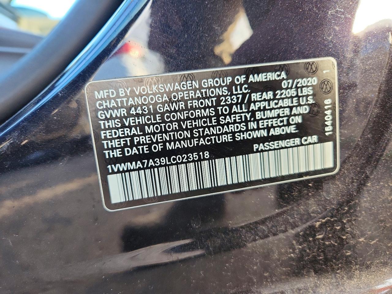 2020 Volkswagen Passat R-line