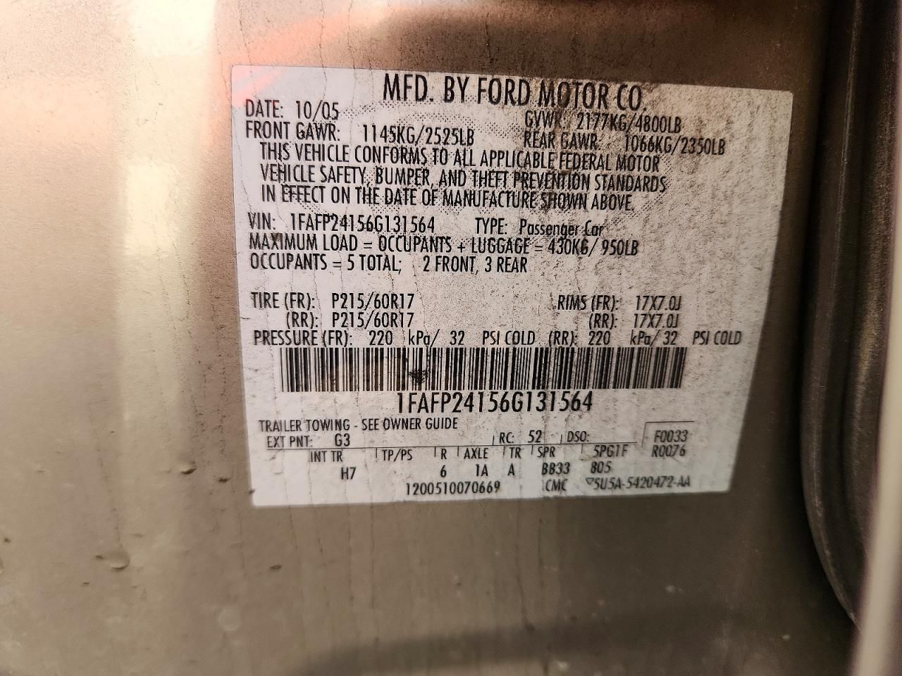 2006 Ford Five Hundred sel