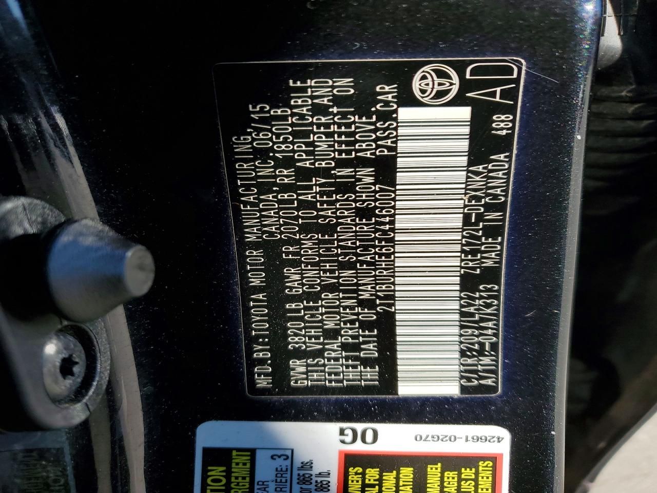 2015 Toyota Corolla l